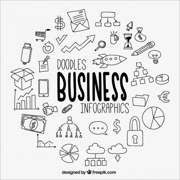 626x626 great business infographic with drawings vector free download - Business Drawing