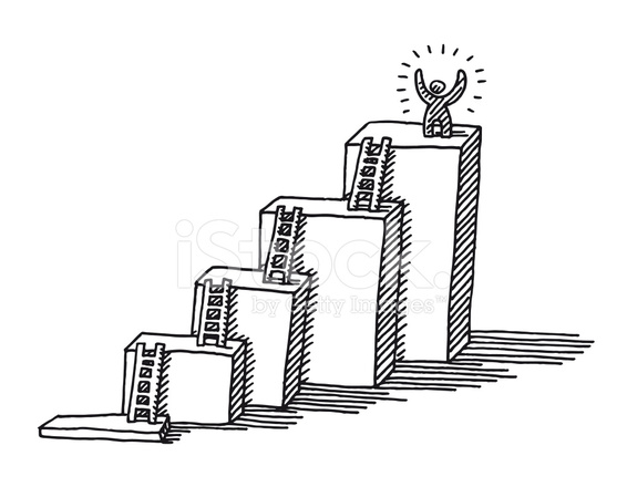 566x440 success business concept ladder drawing stock vector - Business Drawing