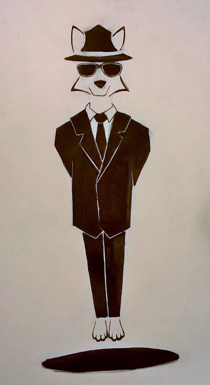 700x1280 fox in business suit levitating - Business Suit Drawing