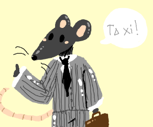 300x250 Rat In Business Suit Drawing - Business Suit Drawing