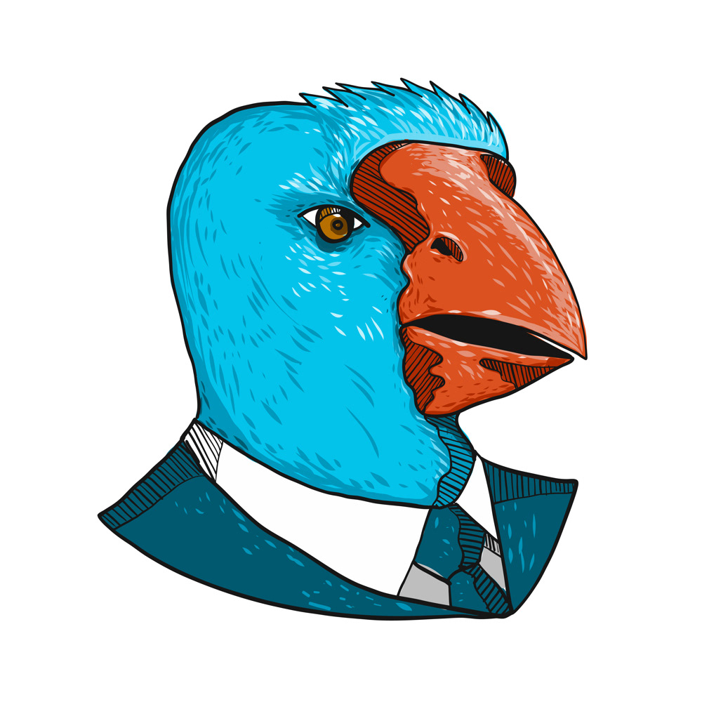 1000x1000 South Island Takahe In Business Suit Drawing On Behance - Business Suit Drawing