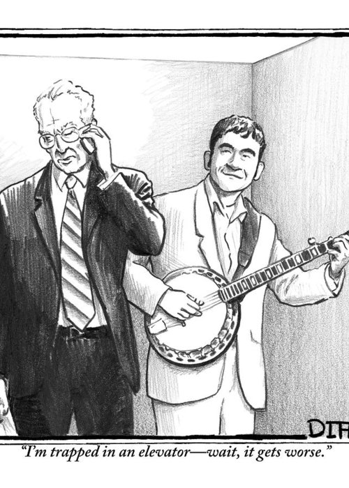 500x700 a man in a business suit is talking on his cell greeting card - Business Suit Drawing