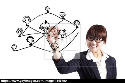 512x341 business woman drawing social network relationship diagram image - Business Woman Drawing