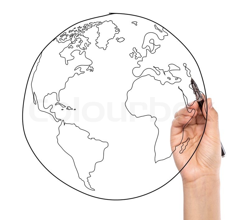 800x707 Businessman Drawing Earth In A Stock Photo Colourbox - Businessman Drawing