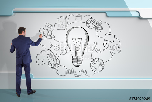 500x334 Businessman Drawing Innovation Sketch On A Board Rendering - Businessman Drawing