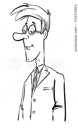 275x450 Black And White Young Businessman Drawing - Businessman Drawing