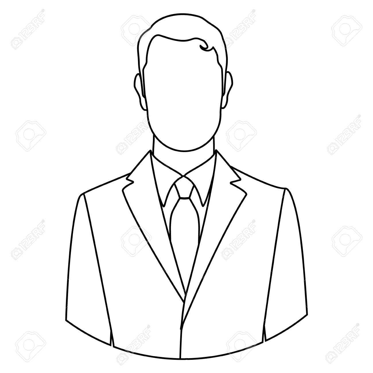 1300x1300 Male Outline Vector Illustration Line Businessman Icon - Businessman Drawing