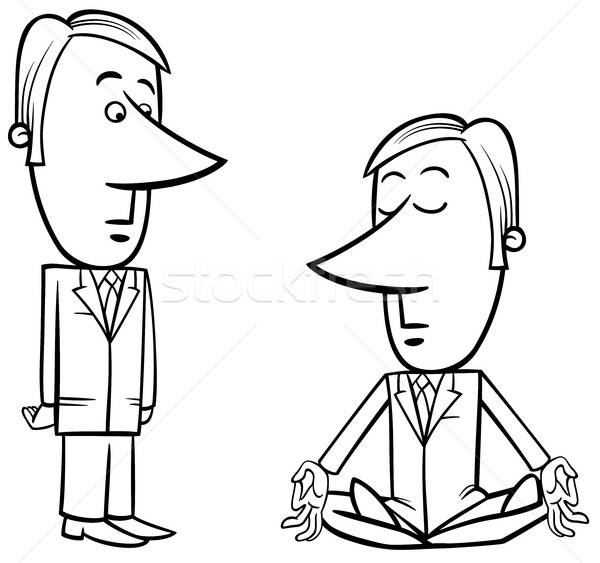 600x563 meditating businessman drawing vector illustration igor zakowski - Businessman Drawing