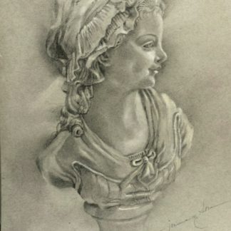 324x324 little girl, rendering of grinam bust pencil with white chalk - Bust Drawing