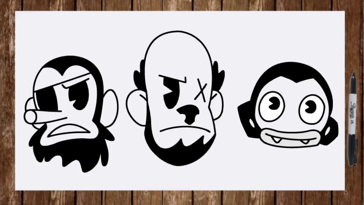 1280x720 how to draw butcher gang from bendy and the ink machine face - Butcher Drawing