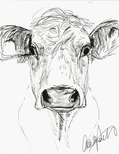 236x306 line drawing of butcher cow - Butcher Drawing
