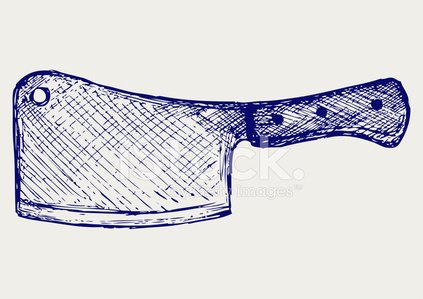 423x299 Meat Cleaver Knife Stock Vectors - Butcher Knife Drawing