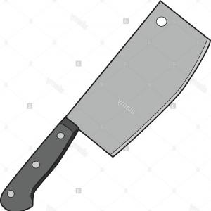 300x300 stock photo illustration of isolated butcher knife cartoon drawing - Butcher Knife Drawing