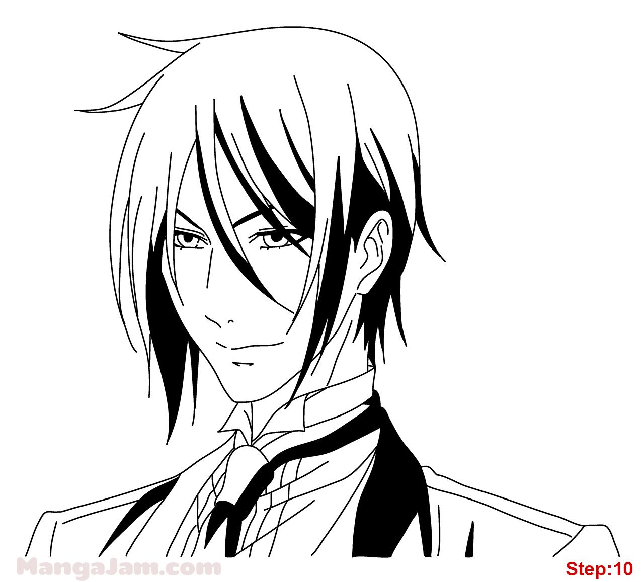 1280x1157 How To Draw Sebastian From Black Butler Step Drawing Black - Butler Drawing