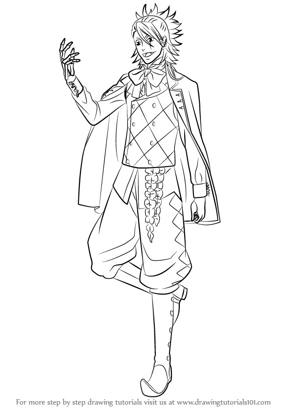 596x843 Learn How To Draw Joker From Black Butler - Butler Drawing