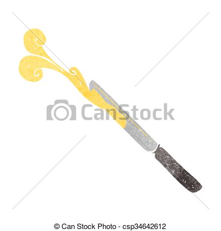 449x470 freehand drawn retro cartoon butter knife - Butter Knife Drawing