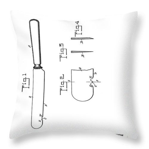 500x500 vintage butter knife patent throw pillow for sale - Butter Knife Drawing