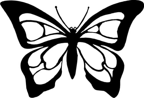 500x342 Butterfly Drawings Black And White Free Download Clip Art - Butterfly Black And White Drawing