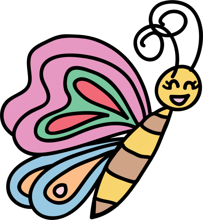 690x750 How Do You Draw A Cartoon Butterfly - Butterfly Cartoon Drawing