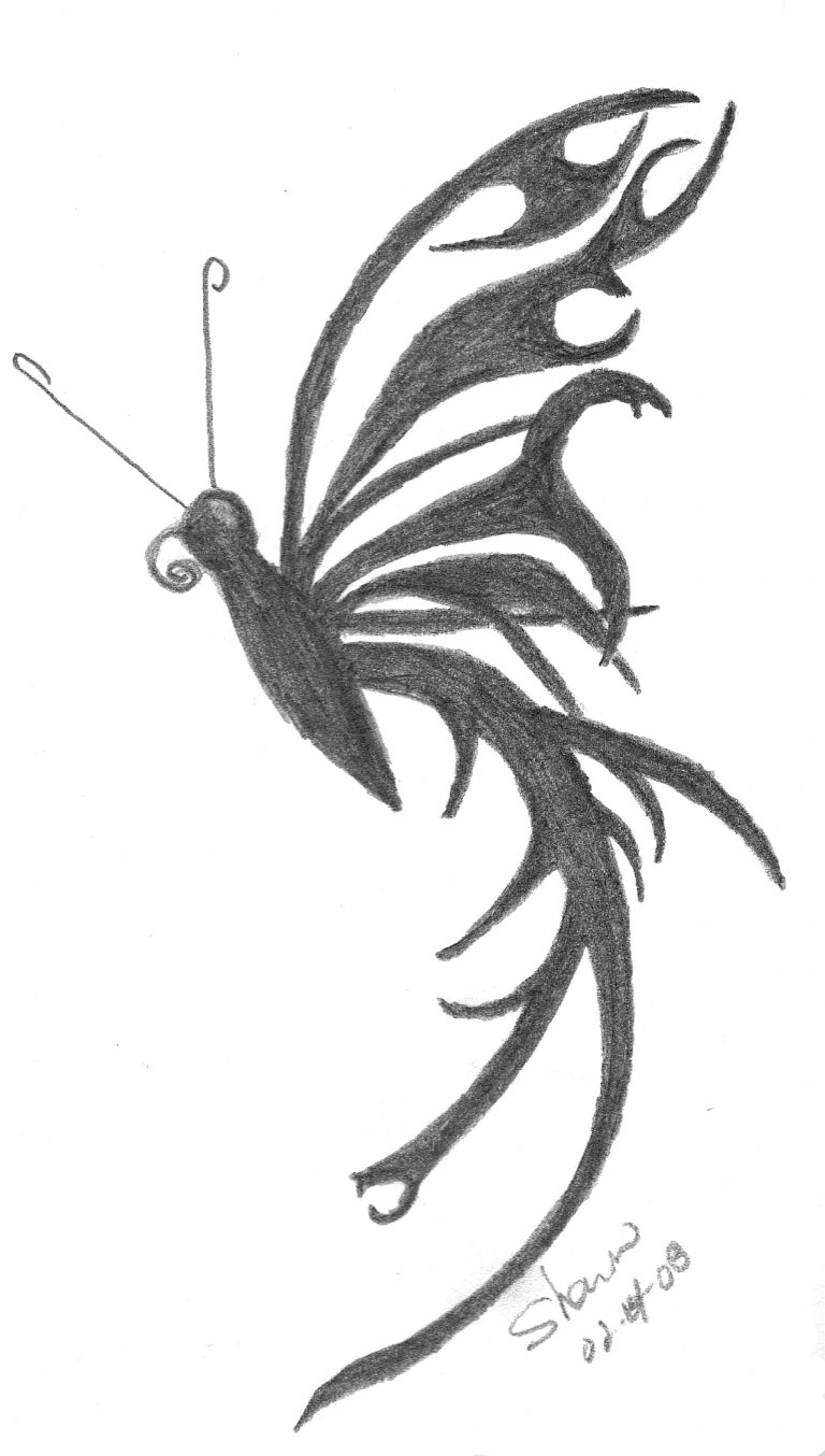 768x1354 Butterfly Pencil Drawing Designs - Butterfly Design Drawing