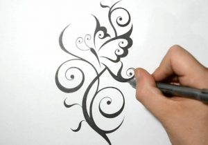 300x210 Butterfly Pencil Drawing Designs Graphite Drawing Of Abstracted - Butterfly Design Drawing