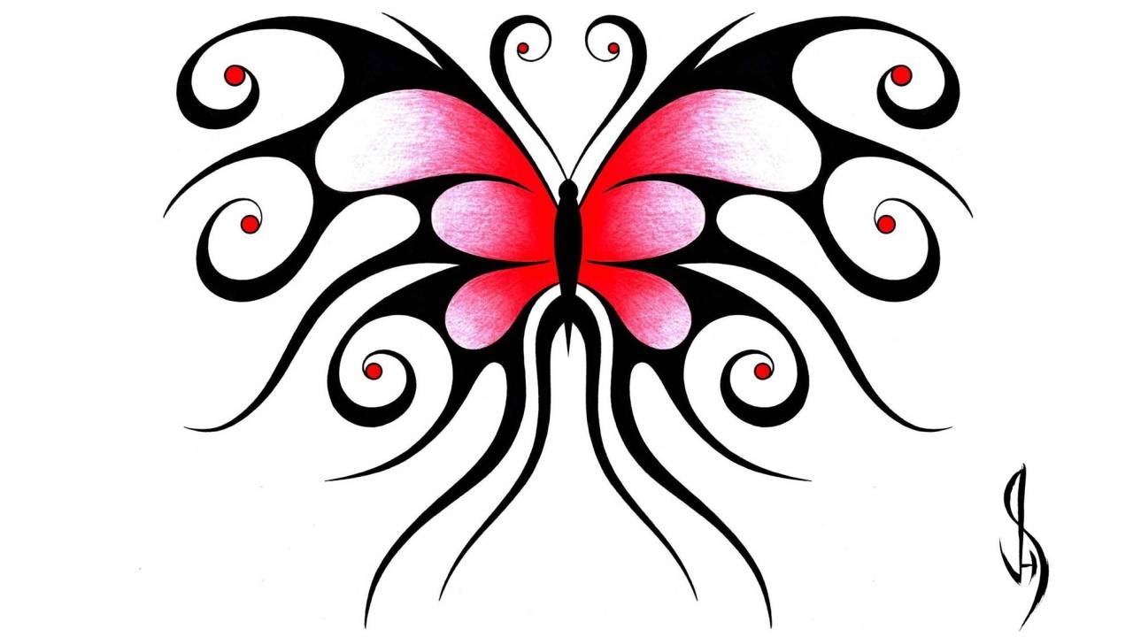 1280x720 how i draw a swirly symmetrical butterfly design - Butterfly Design Drawing