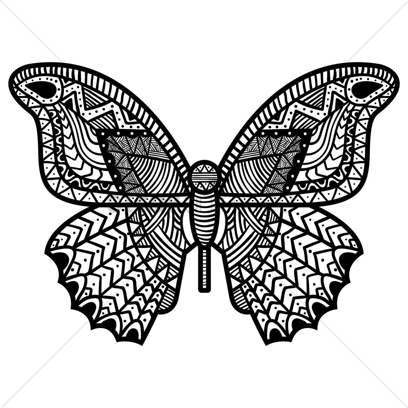 1300x1300 Intricate Butterfly Design Vector Image - Butterfly Design Drawing