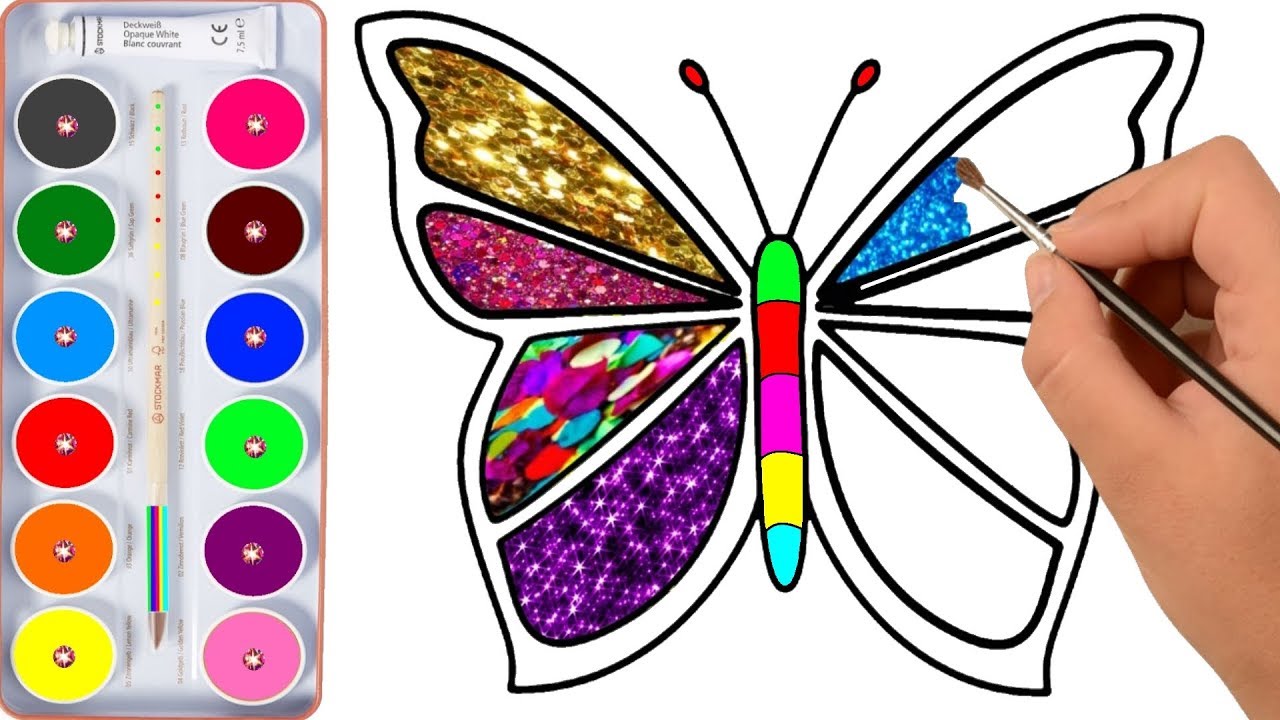 1280x720 Drawing For Kids Butterfly, And Many Picture Coloring Pages - Butterfly Drawing