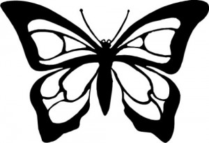 300x205 Butterfly Monarch Black And White Clipart - Butterfly Drawing Black And White
