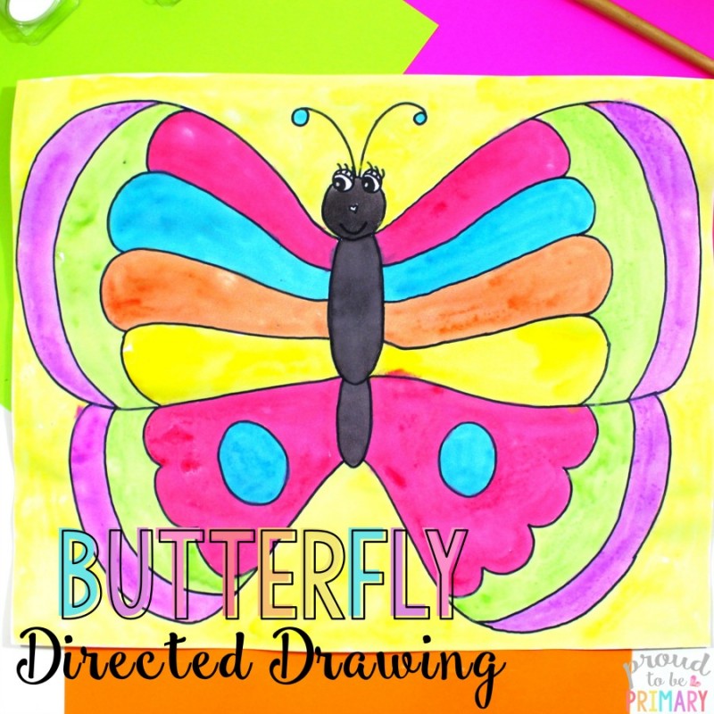 800x800 How To Draw A Butterfly Kid Friendly Steps Proud To Be Primary - Butterfly Drawing For Children