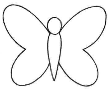 350x288 Learn How To Draw A Butterfly For Kids - Butterfly Drawing For Children