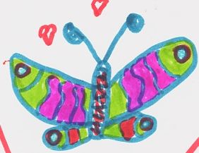 282x217 Child Drawing Of Butterfly - Butterfly Drawing For Children