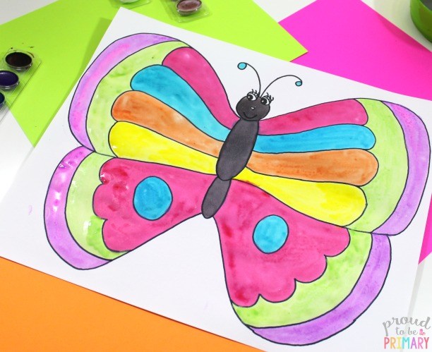 612x499 Directed Drawing Archives Proud To Be Primary - Butterfly Drawing For Children