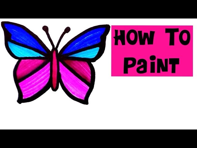 640x480 How To Draw Painting Butterfly For Kids Easy Tutorial Drawing Step - Butterfly Drawing For Kids