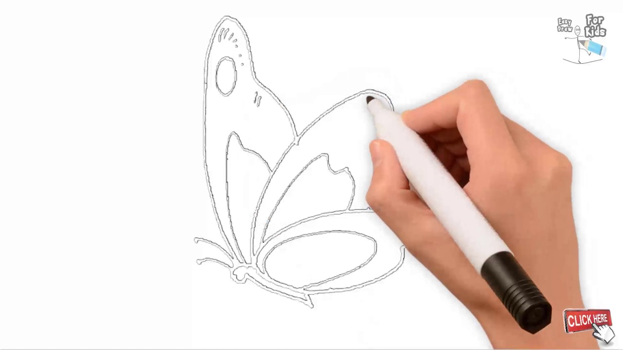 1280x720 outline draw a butterfly easy step - Butterfly Drawing Outline