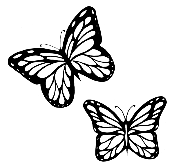 600x581 Butterfly, Drawing, Line, Transparent Png Image Clipart Free - Butterfly Drawing Outline
