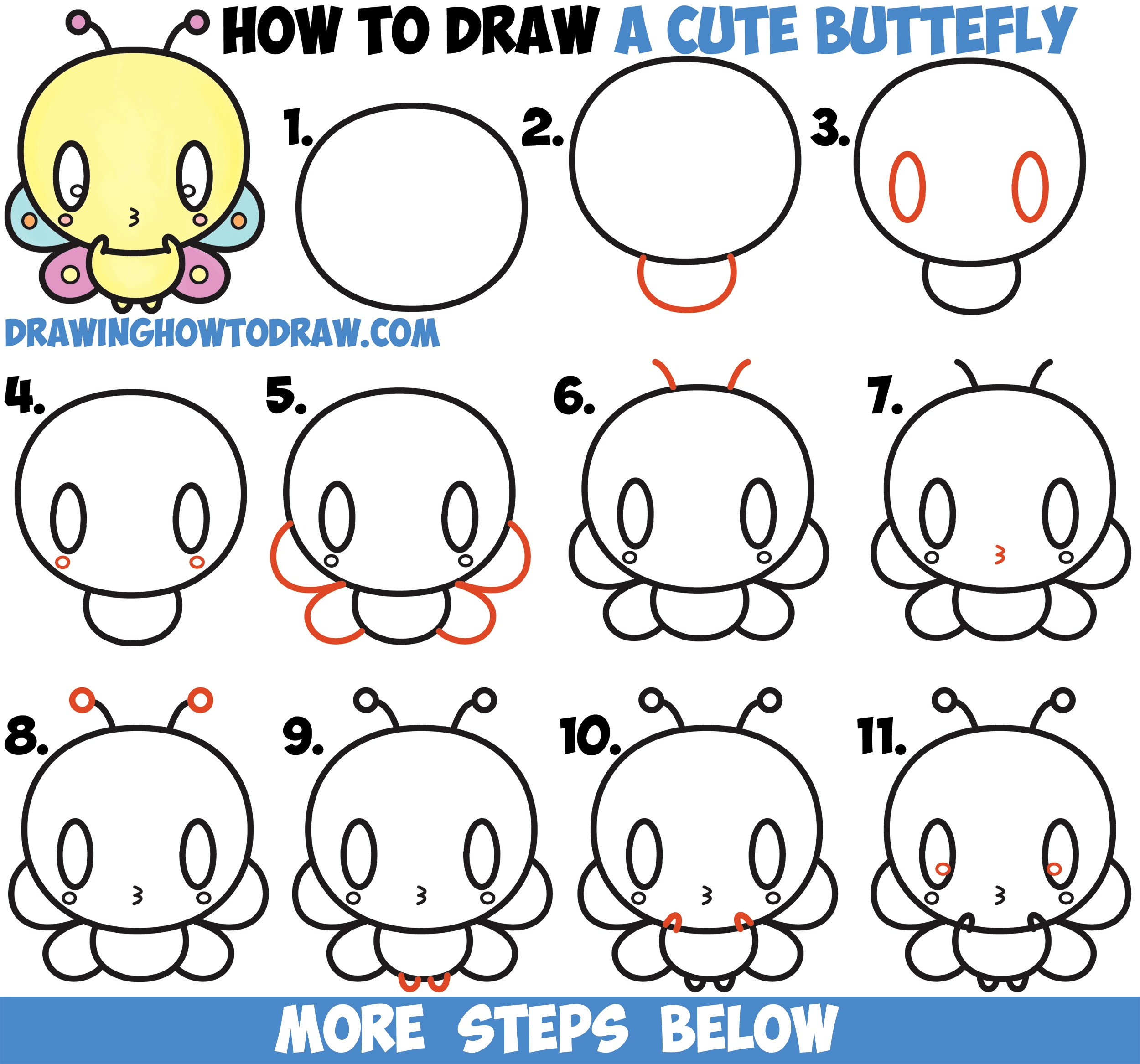 2500x2334 Butterfly Drawing Step - Butterfly Drawing Step By Step