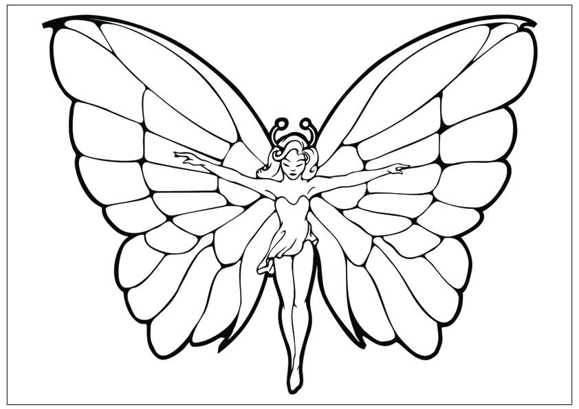 842x595 Coloring Pages For Kids Animals Online Halloween Scary Collection - Butterfly Drawing Template