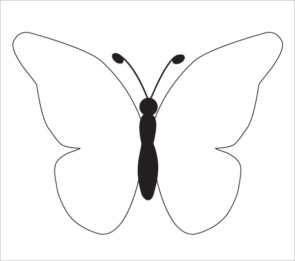 600x530 Fascinating Butterfly Outlines To Color Luxury Drawing Template - Butterfly Drawing Template