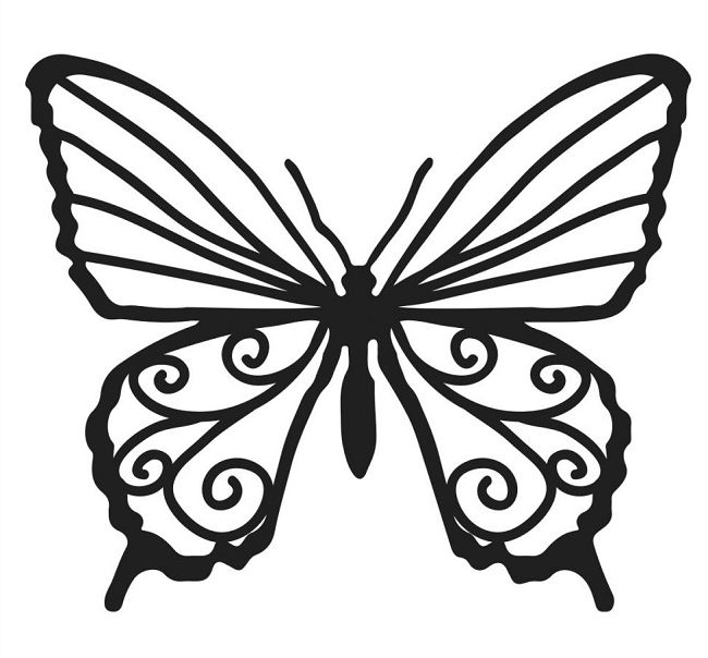 650x604 Butterfly Painting Template - Butterfly Drawing Template