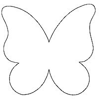 200x200 Coloring - Butterfly Drawing Template