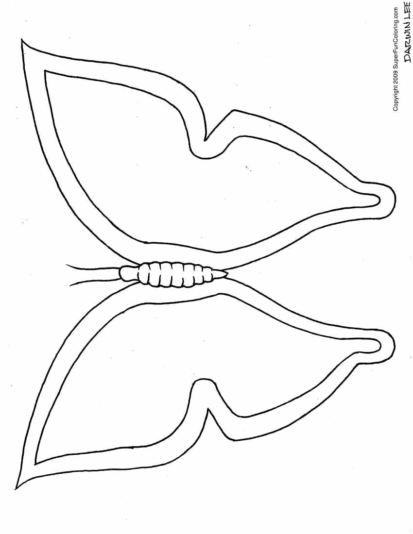 850x1100 template butterfly drawing template printable coloring - Butterfly Drawing Template