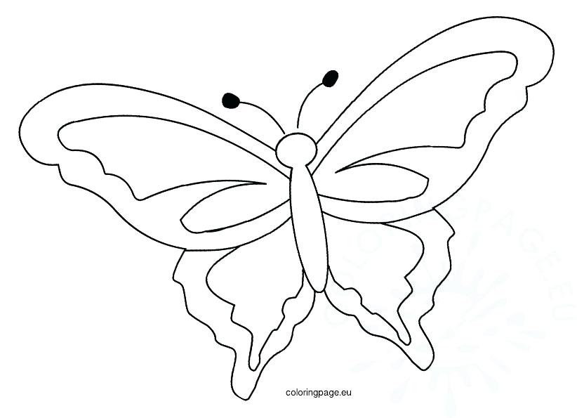 822x595 Butterfly Templates Printable Crafts Colouring Pages Free Dark - Butterfly Drawing Template