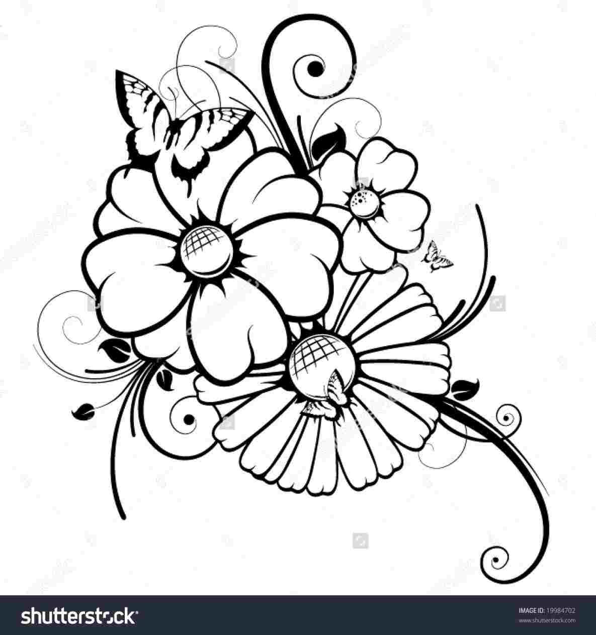 1185x1264 Drawing Flower With Butterfly Drawing Of Flowers And Butterflies - Butterfly Flower Drawing