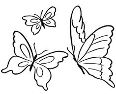 236x192 Flying Butterfly Outline Clipart Great Free Clipart, Silhouette - Butterfly Flying Drawing