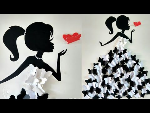 480x360 diy room decor ideasmaking girl with butterfly dresswall decor - Butterfly Girl Drawing