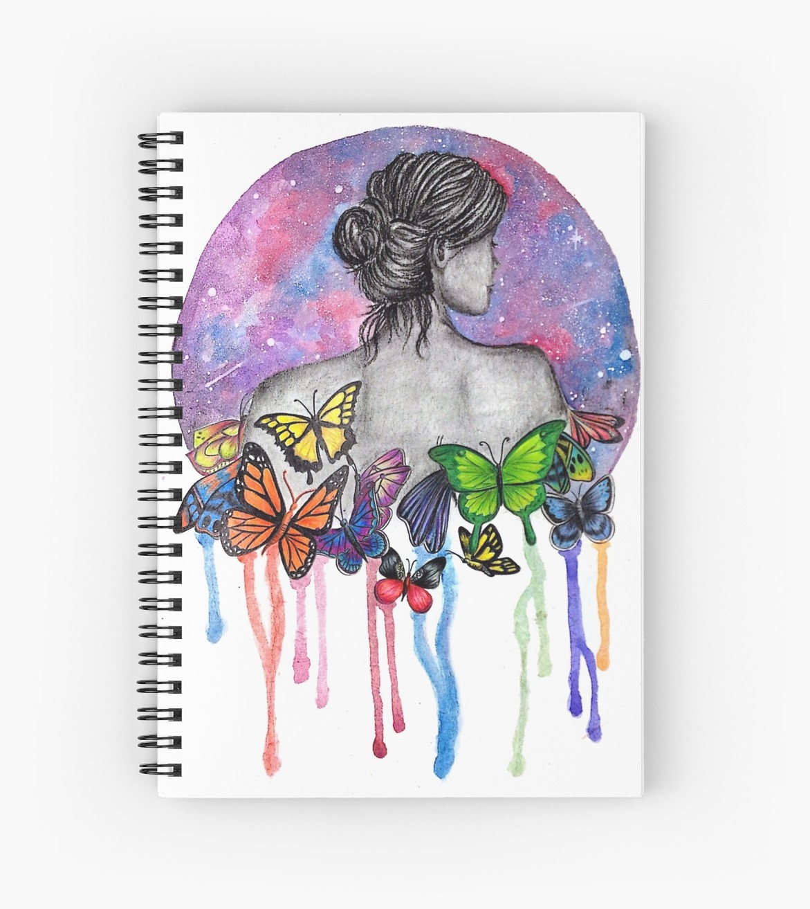 1171x1313 Galaxy Butterfly Girl Drawing Spiral Notebooks - Butterfly Girl Drawing
