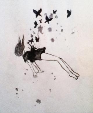 320x387 Requiem New Drawingsketch Not The Best Drawing Ever, And I Need - Butterfly Girl Drawing