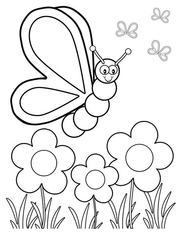 980 Coloring Pages Butterfly Garden Download Free Images