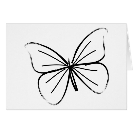 540x540 Simple Butterfly Line Drawing Zazzle Ca - Butterfly Line Drawing